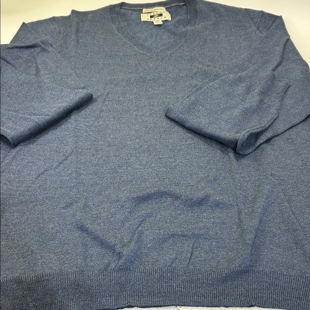 Joseph Abboud Heather Blue V-Neck Sweater - Picture 7 of 16